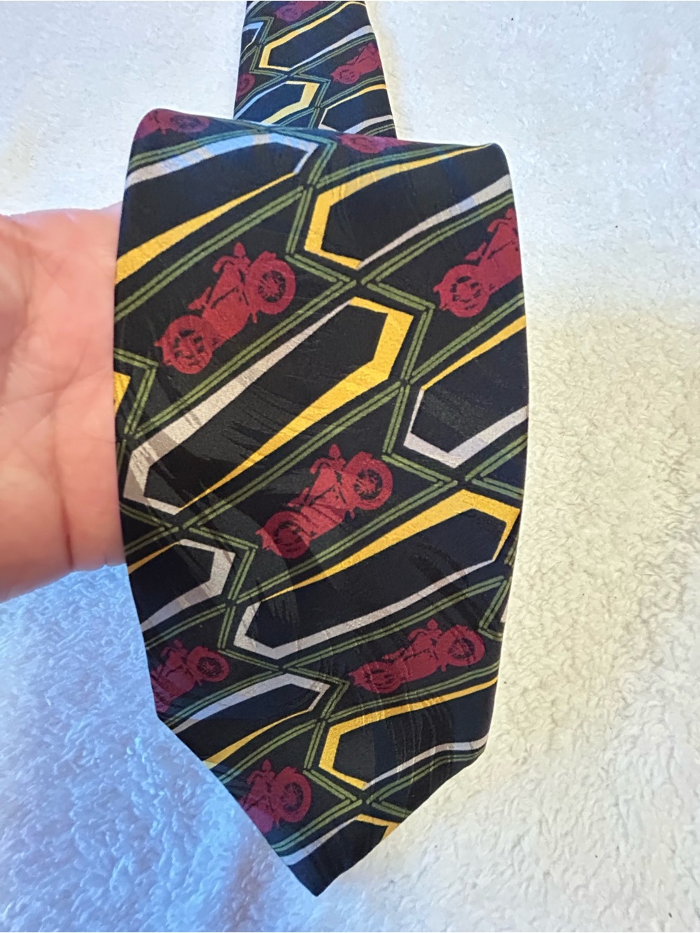 Harley Davidson Tie with Red Motorcycle Motif